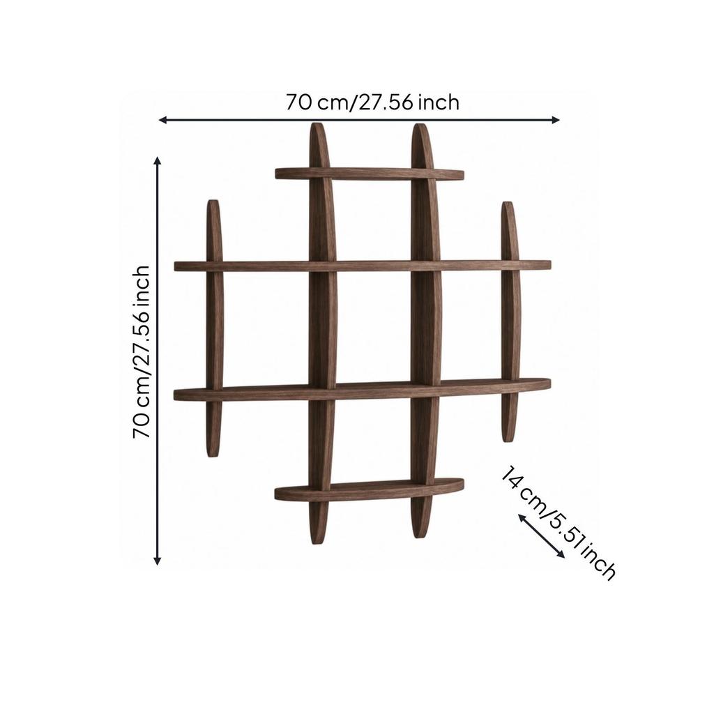 Wooden Wall Display Shelf Versatile for Reading Area, Entryway