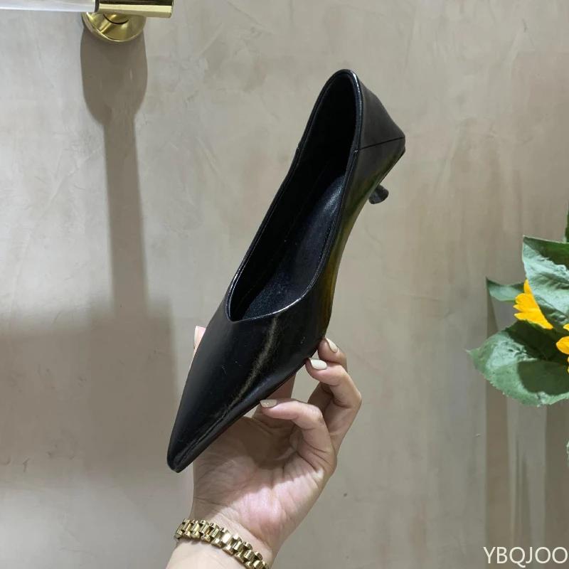 Fashion Naked Luxury Women's Shoes with Soft Leather Fine Heels Pointed Women Low Order Shoes Versatile Commuting Soft Leather Fine Heel