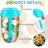 Paquete de 2, 1000 ml/33.8 oz, Vaso para Ensalada, Agitador de Ensalada, Contenedor de Plástico Saludable para Ensalada, Con Tenedor, Compartimento para Aderezo, Vaso para Ensalada de Picnic, Almuerzo, Desayuno
