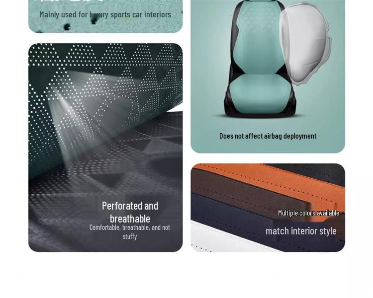 Universal Suede Car Seat Cushion Set - All-Season, Three-Piece, Summer-Ready, Thin Cushion with Lumbar Support.