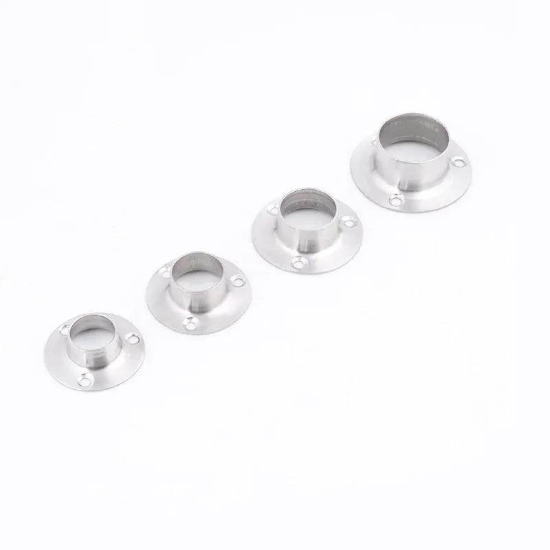 10PCS 19/22/25/32MM Stainless Steel Flange Pipe Bracket Hanging Clothes Rod Seat Hanger Flange Bracket Closet Rod Pipe Brackets