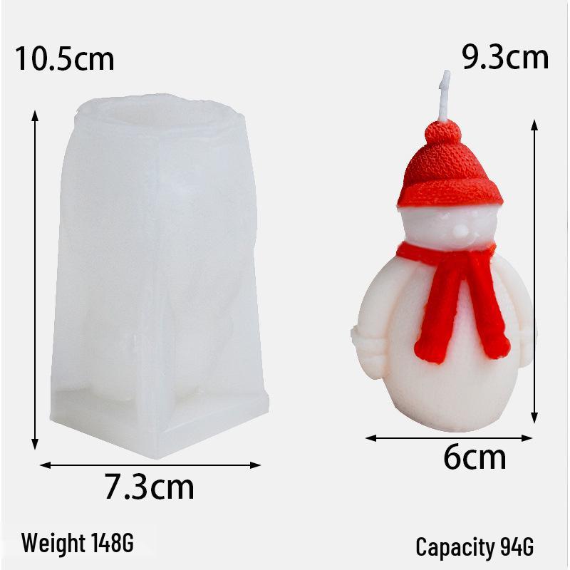 

Рождественская силиконовая форма для изготовления свечей своими руками - Дед Мороз, Елка, Снеговик Translucent