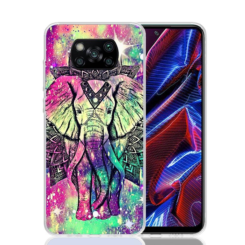 Elephant Mandala Aztec Phone Case For Xiaomi Poco X7 X6 X5 Pro F7 Ultra Redmi 15C 15 13 13C 12 12C 10 10A 10C 9 9A 9C 9T Cover P