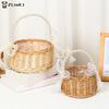 Willow Rattan Woven Wedding Basket Wicker Half Moon Storage With Handle Sturdy Flower Girls Baskets Home Picnic Sundry Container
