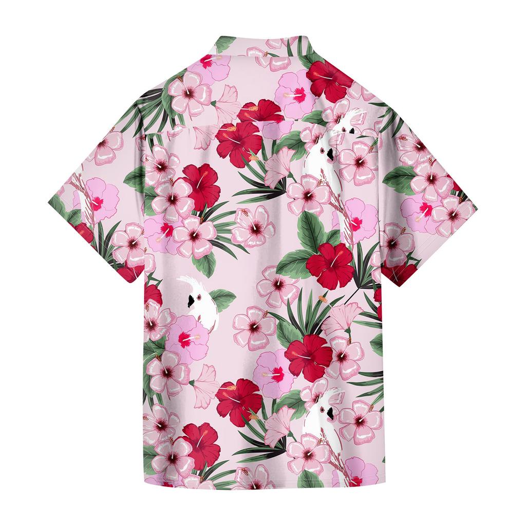 Camicia casual da uomo a maniche corte vestibilità ampia Camicia con risvolto alla moda