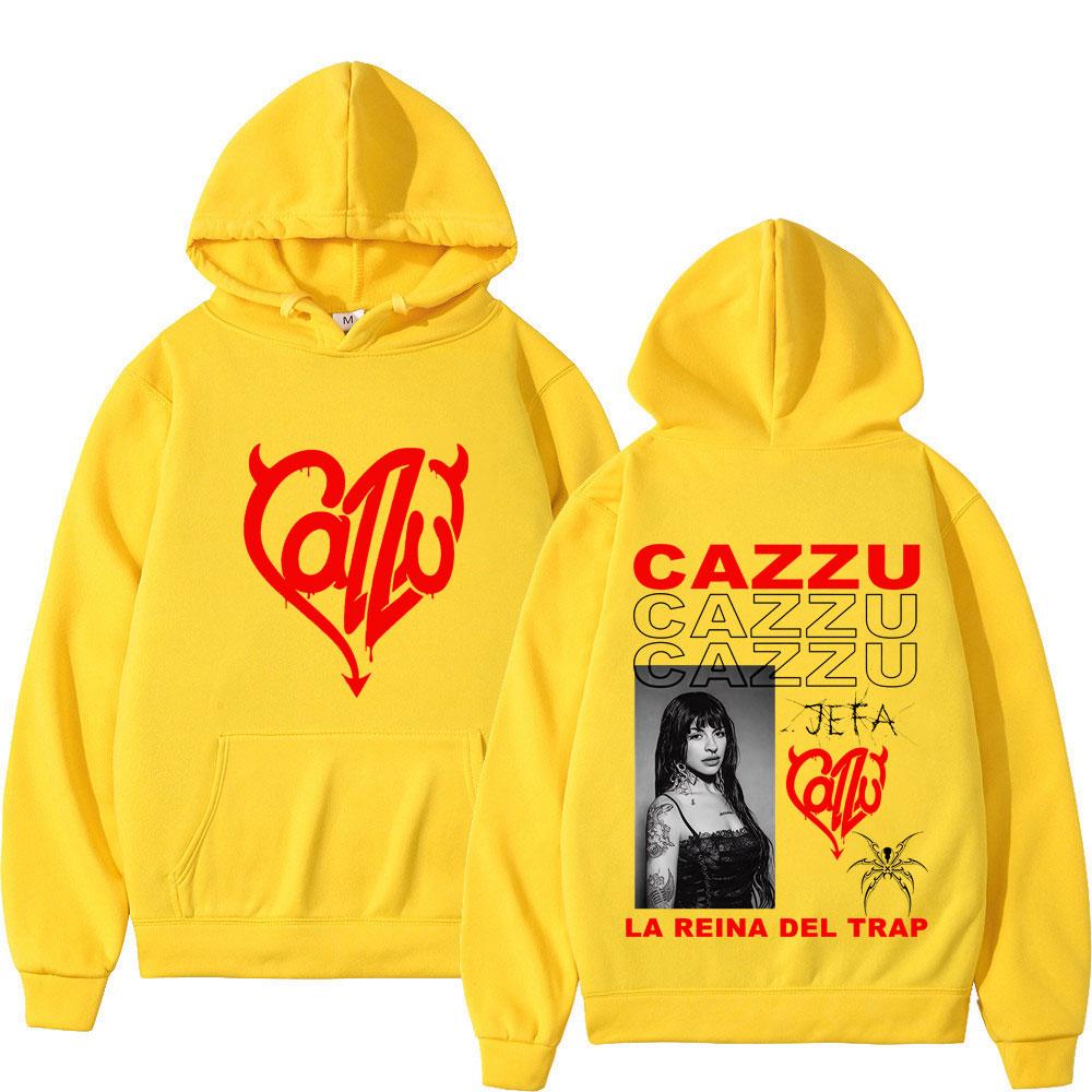 Singer Cazzu 2025 New Album Double-sided Print Hoodie Men Women Fashion Long-sleeved Casual Pullover Streetwear Trend Sportswear