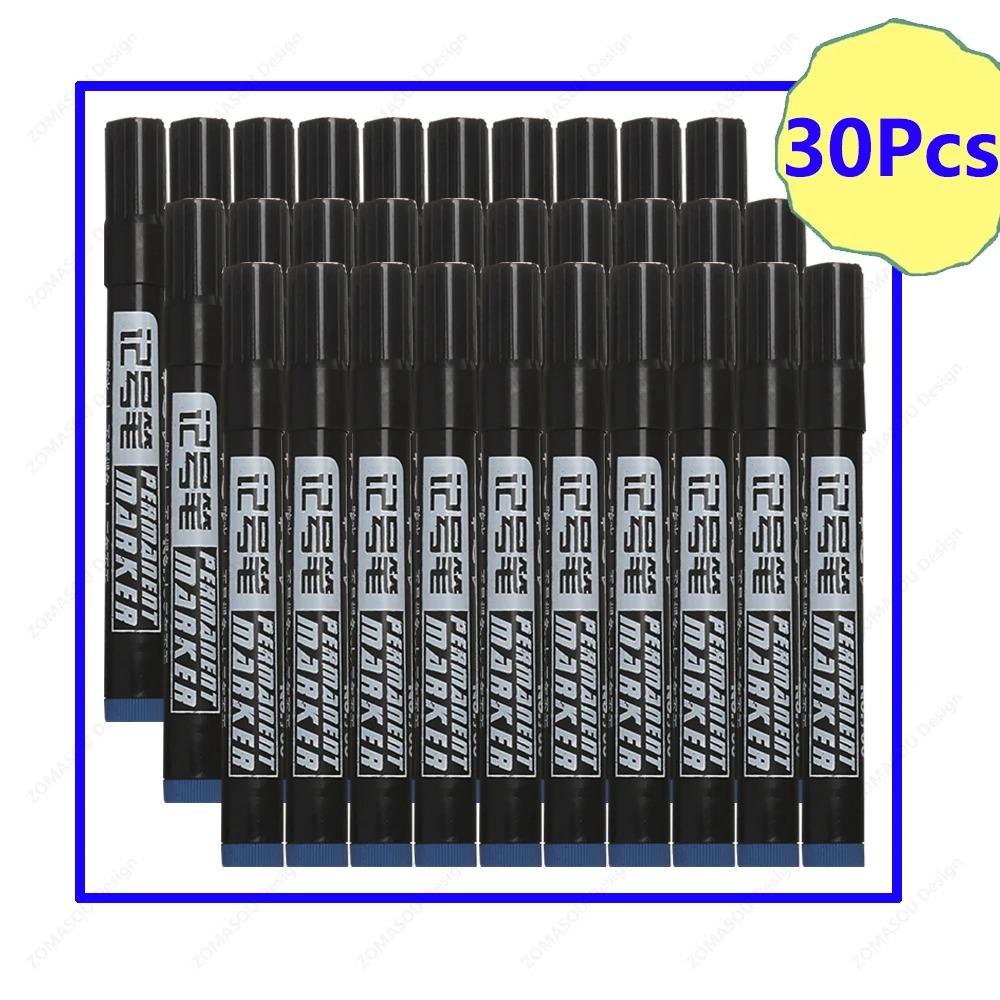 1-50Pcs Waterproof Oil-based Marker Pen Quick Dry Black Blue Red Ink Permanent for Metal Glass Stationery Art School Supply