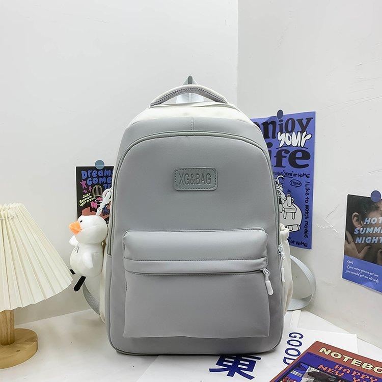 Schoolbag Korean version of the new small fresh simple fashion versatile large capacity schoolbag junior high school high school student backpack