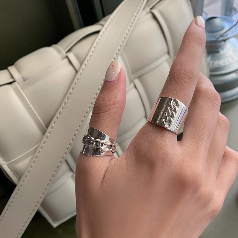 Sterling 925 Gorgeous Silver Ring With Cool Geometric Shape For Trendsetting Women
