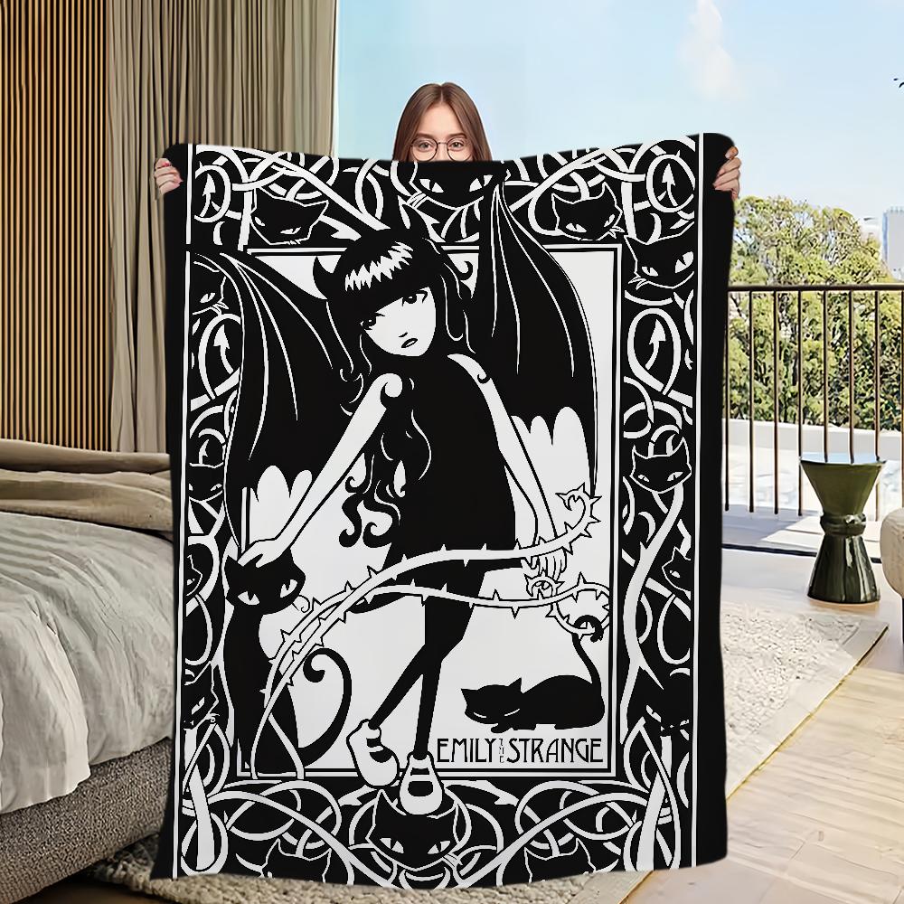 Blanket Flannel warm comfort  soft plush blanket for sofa living room office bedroom travel E-Emily Strange The book gift
