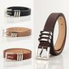 Womens Classic Faux Leather Belt With Square Pin Buckle Stylish Accessory For Casual And Work Looks