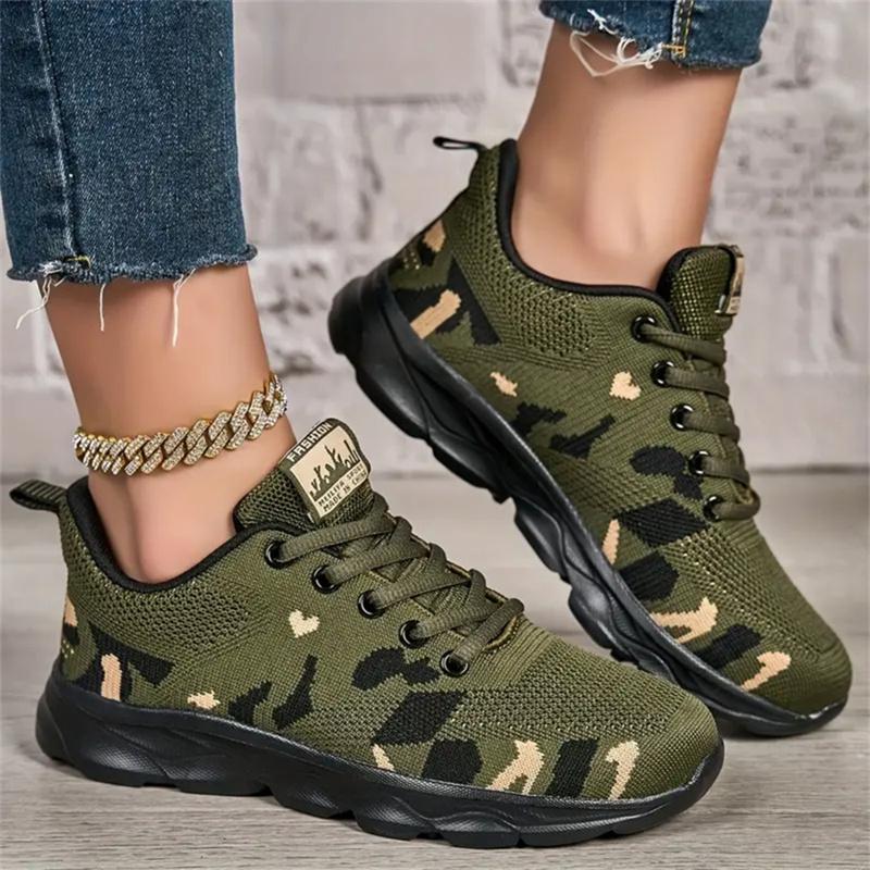 Sneakers for Women Orthopedic Sneakers Stylish Walking Shoes Outdoor Running Women's Camo Non Slip Breathable Mesh Tennis Shoes