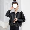 2025 Women's Petite Leather Jacket: Short, Fleece-Lined, and Perfect for Spring, Autumn, and Winter