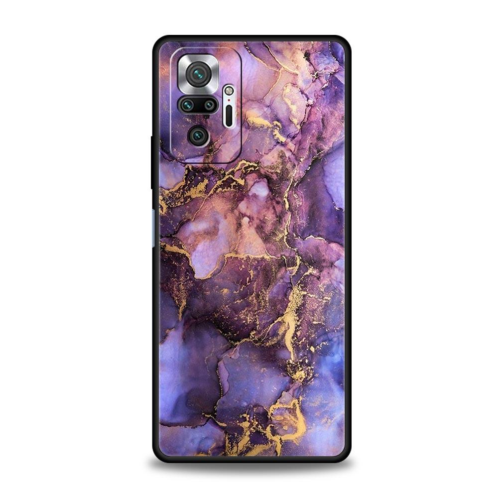 Marble Phone Case For Xiaomi Redmi Note 14 13 5G 10 11 12 Pro Plus 4G 14C 13C 12C 10C Black Cover