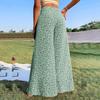 Women Pants High Waist Floral Print Wide Leg Trousers Vintage Style