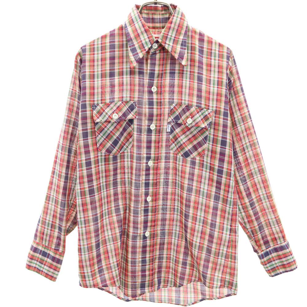 Levi's 70s Vintage Saddleman made in the USA Check Pattern Long sleeve shirt Men's Used