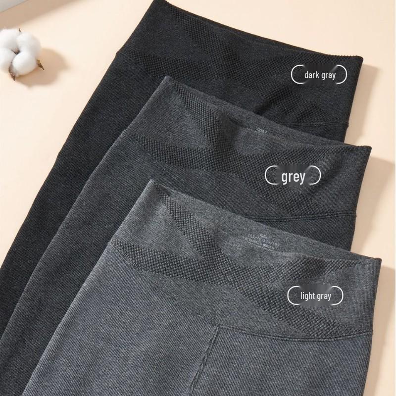 SK553 Women's Gray Slimming Fleece-Lined Stripe Pantyhose - Warm Autumn/Winter Style