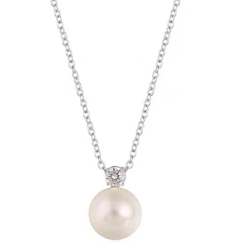 Pearl Zirconia Pendant Necklace for Women - Light Luxury, High-end, Fashionable, Versatile, Collar Chain, Niche, Exquisite, Simple and Elegant.