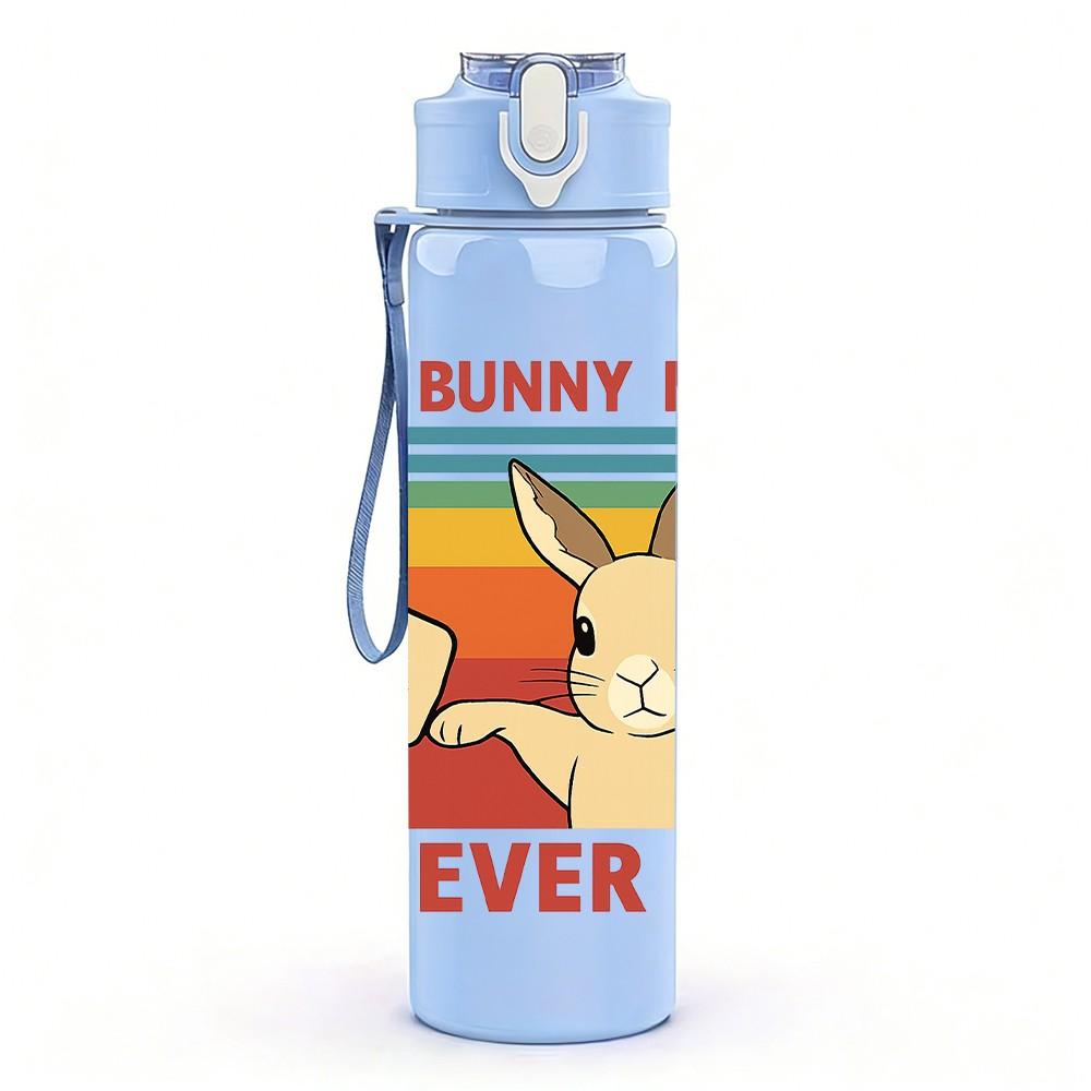 1PC Best Bunny Mom Art 750ml Color Plastic Sports Water Bottle Leakproof Flip Straw Lid Suitable for Sports Office Home Use