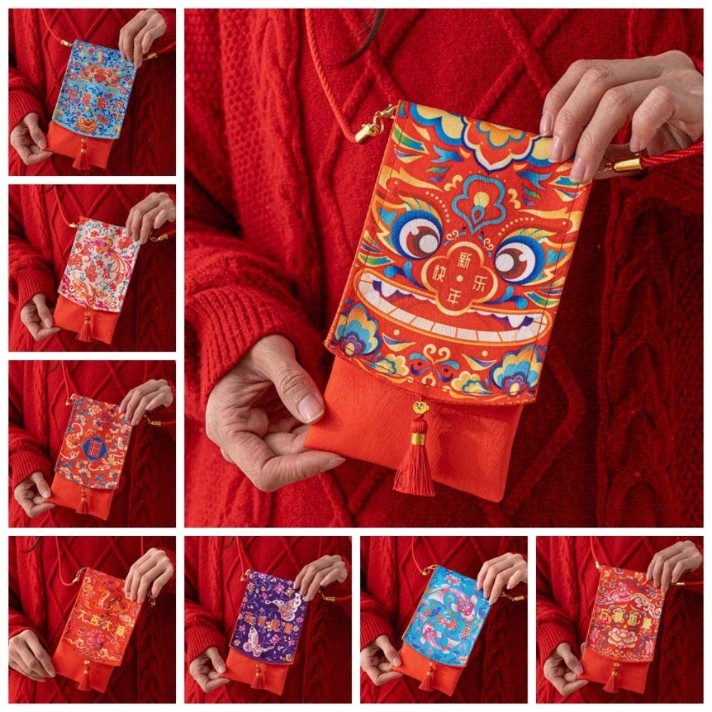 Tassels Spring Festival Red Envelope Printed Lucky Money Packet Children's Money Bag  Birthday