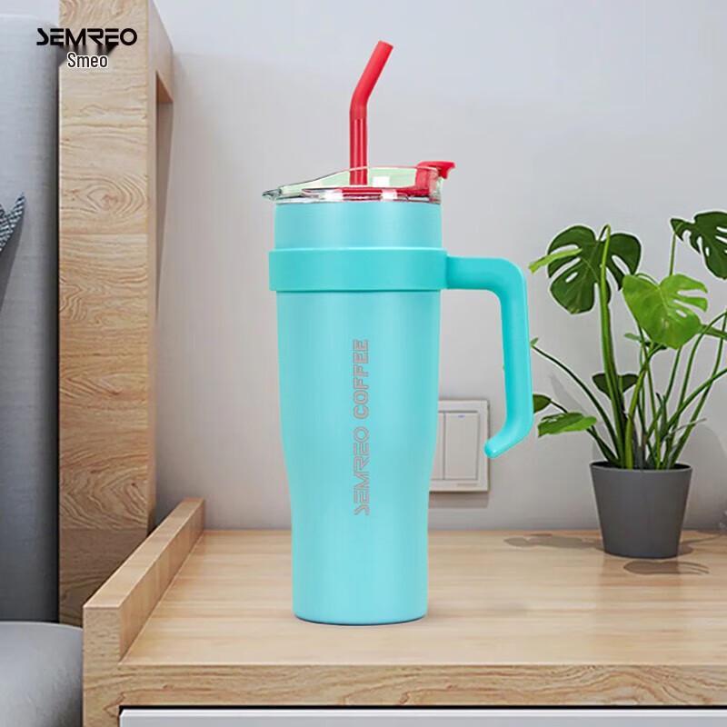 SEMREO 1.25L Large Capacity Leak-Proof Insulated Straw Mug