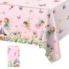 Spring Flowers Fairy Disposable Plastic Tablecloth Happy Birthday Party Decor kids Wedding Birthday Party Supplies Baby Shower