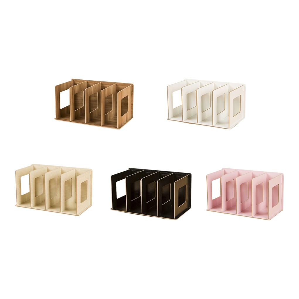 5 Fächer Bücherregal Holz Tisch Desktop Regal ple Stil Informationsbücherregal Ständer Büroorganisation