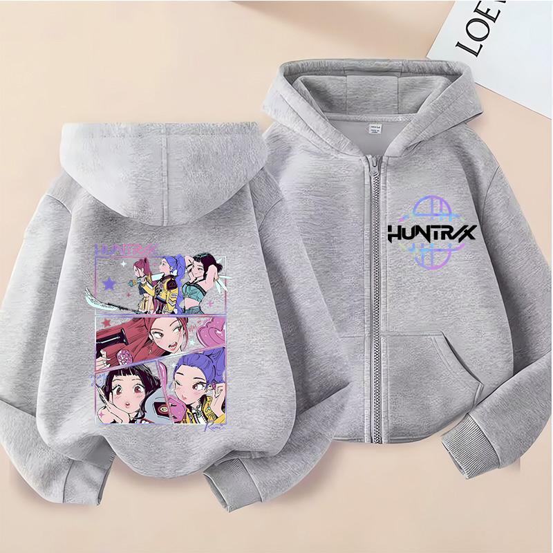 Hoodies Sweatshirts Girls Zipper Sweatshirt Cartoon Print Hoodie Children's Clothing Little Girl Sweatshirt Casual Top
