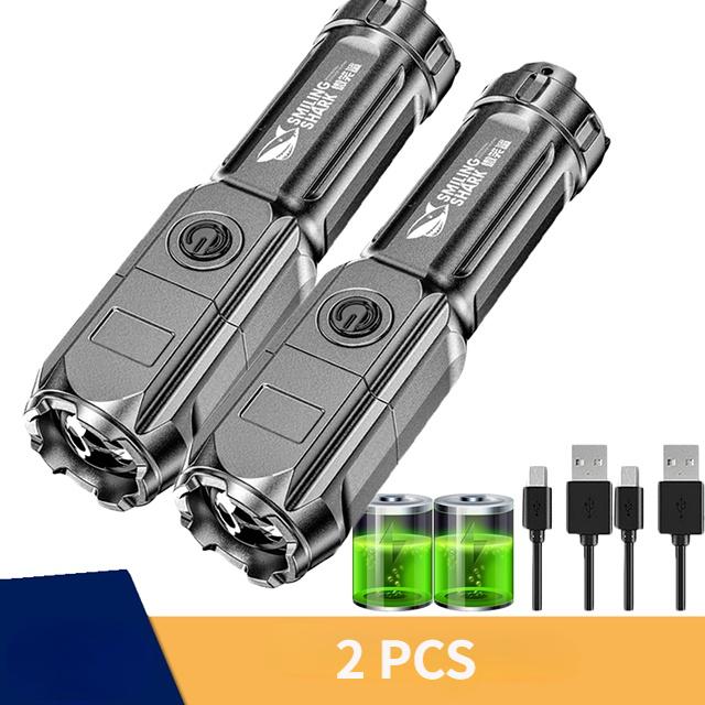 פנס LED חזק 100000 לומן פנסים טקטיים USB נטענים 18650 זום עמיד למים דיג ציד פנס LED