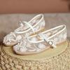 Mesh Breathable Flats Ballet Women String Bead Round Toe Sandals Light Soft Sole Casual Fashion Design  Elegant Dress Shoes