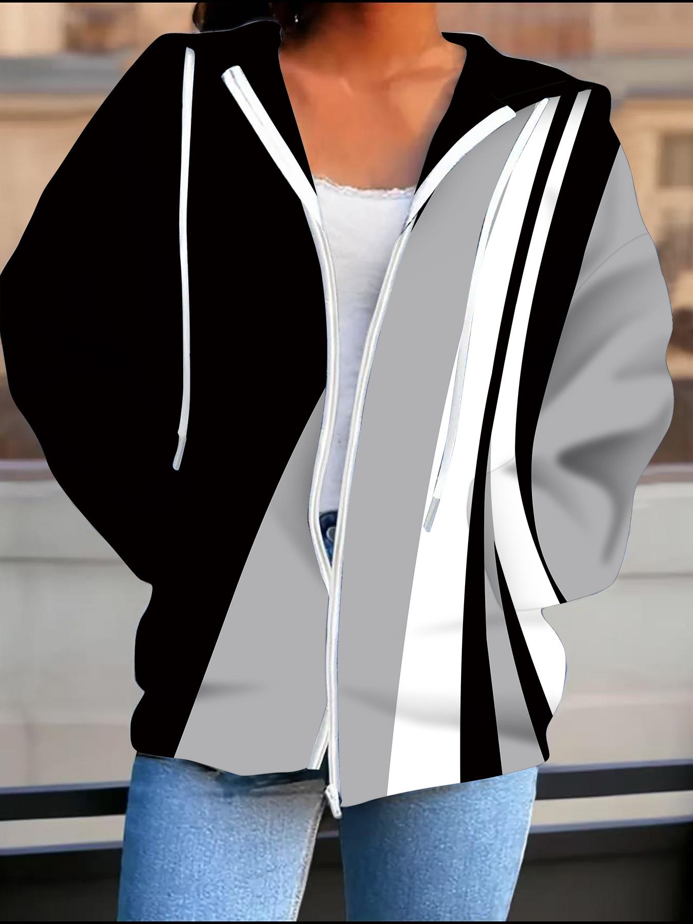 

Geometry 3D Printed Hooded Cardigan Plus Size Autumn Winter Retro 6XL чёрный