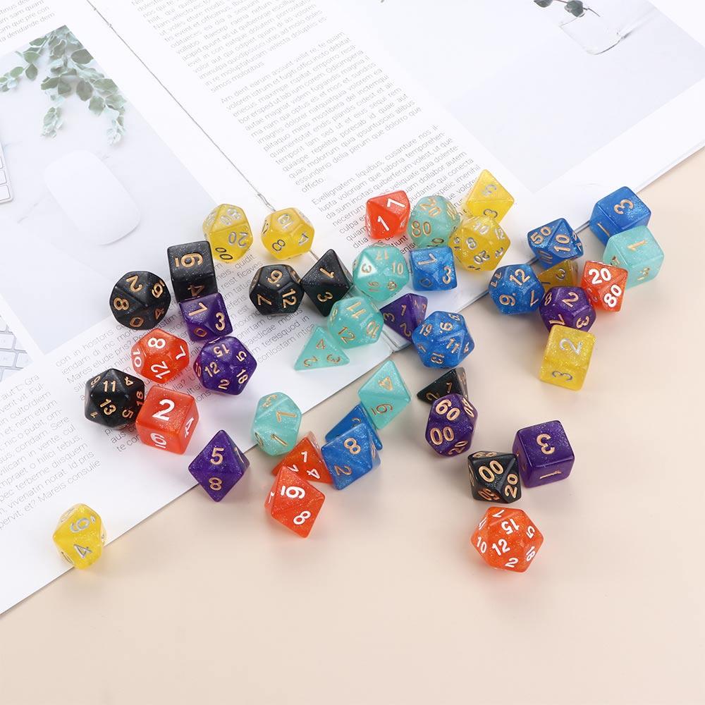 Game Toys Playing Games Sparkles Polyhedral Dice Set Galaxy Dice Dice Star Shine Dice Set