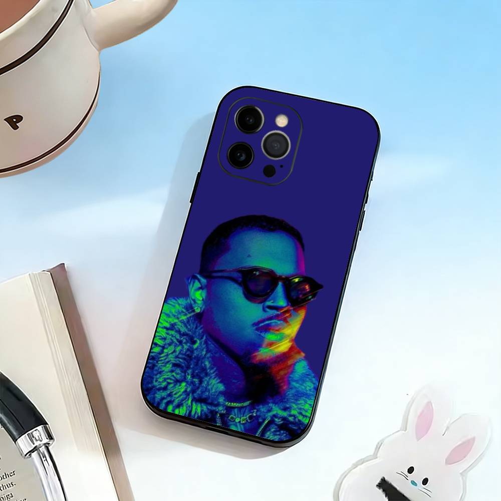 C-B-Chris Brown-singer  Phone Case For iPhone 17,16,15,14,13,12,11 Plus,Pro Max,XS,Soft Silicone Black Cover