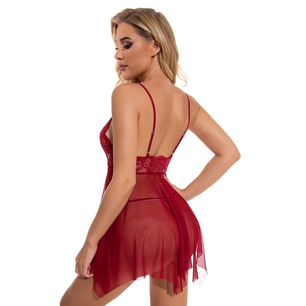 European and American perspective splicing lace erotic underwear temperament mesh sexy pajamas