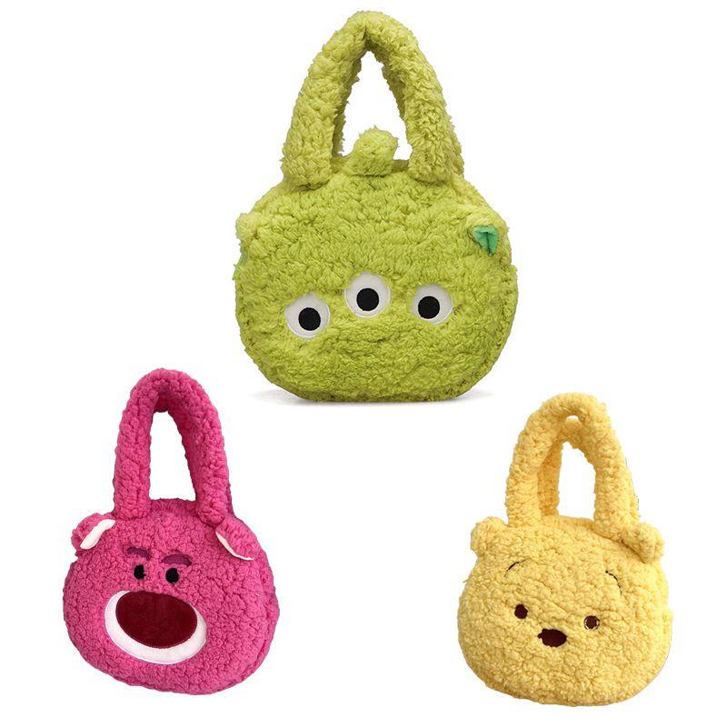 Adorable Plush Tote Bag Featuring Lotso Alien And Winnie The Pooh Great For Cosplay And Theme Events