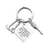Creative Minimalist Keychain Spanish Key Pendant Metal Stainless Steel Laser Key Ring Stainless Steel Keychain for Backpack Bag Pendant