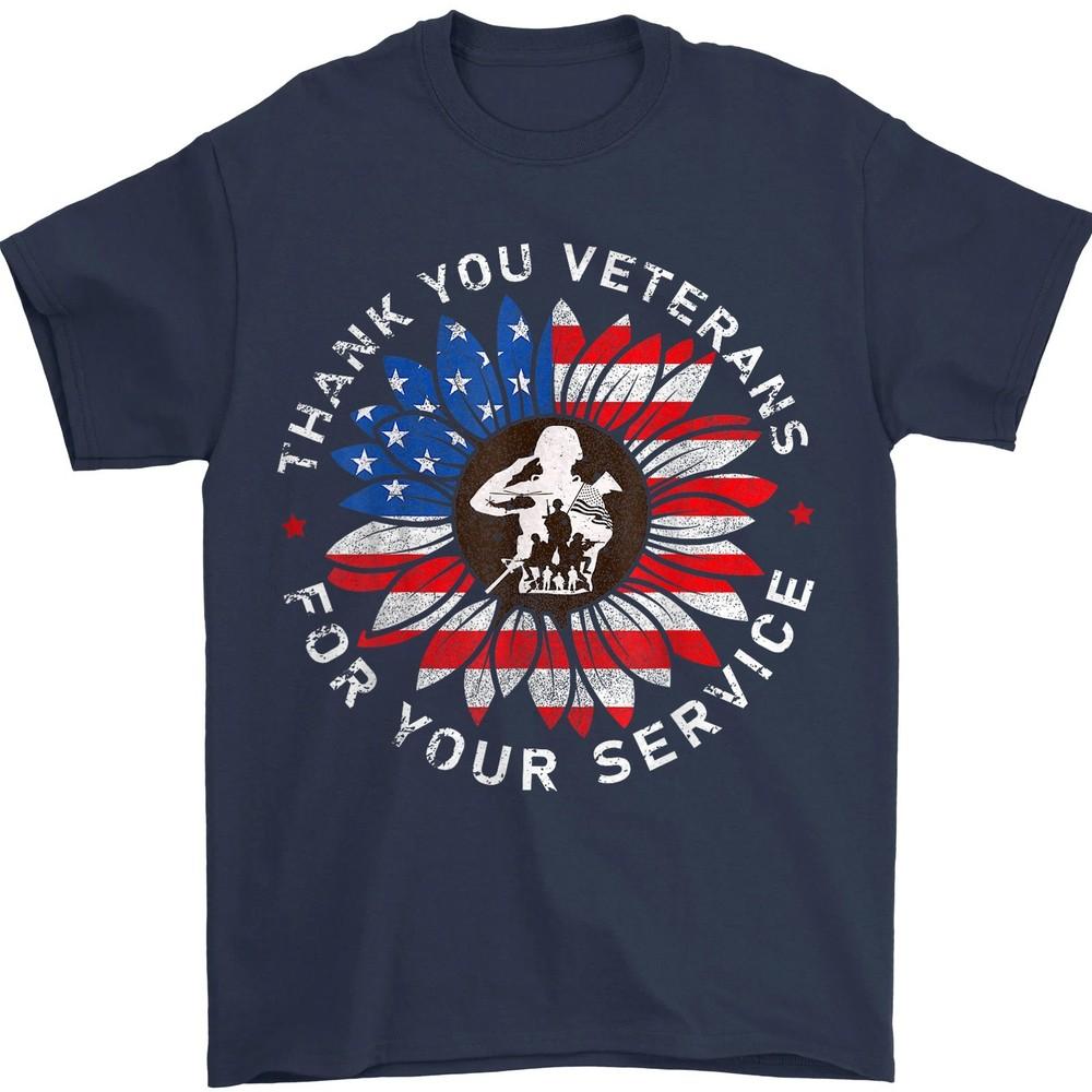 Thank You Veterans Sunflower, Military Veterans Day Tribute T-Shirt