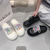 Soft bottom stepping on shit feeling wearing beach cool slippers women's 2025 summer new fashion versatile hole shoes thick sole