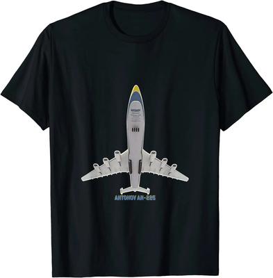 Antonov AN225 Frachtflugzeug T-Shirt 100% Baumwolle Rundhals Kurzarm Sommer Lässig Herren T-Shirt Streetwear