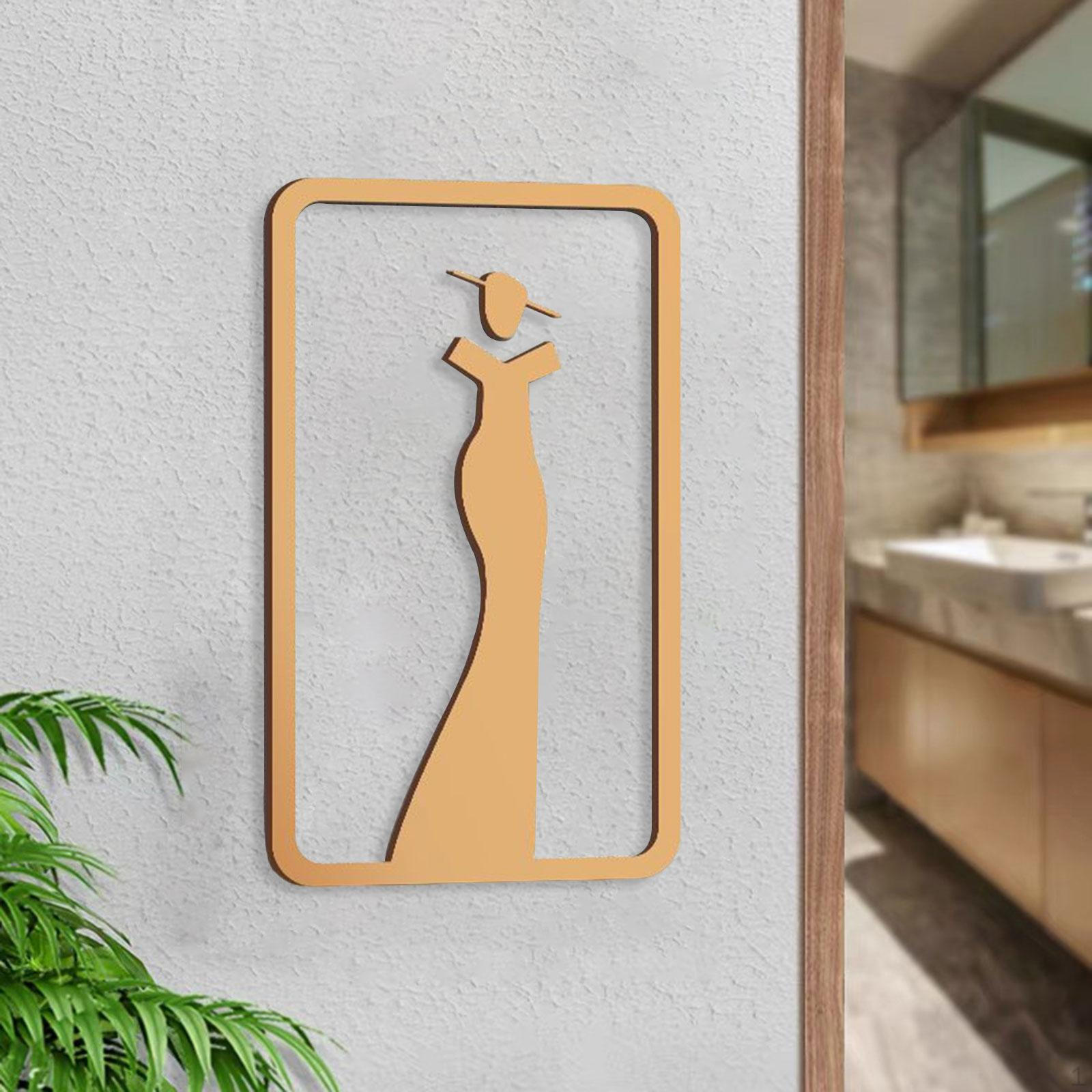 

3D туалетная вывеска настенная табличка для туалета наклейка для общественной двери или кафе-бара офиса дома Women