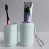 1-3PCS Vertikale Gestreiften Tragbare Waschen Tasse Reise Zahnbürste Box Zahnpasta Lagerung Rohr