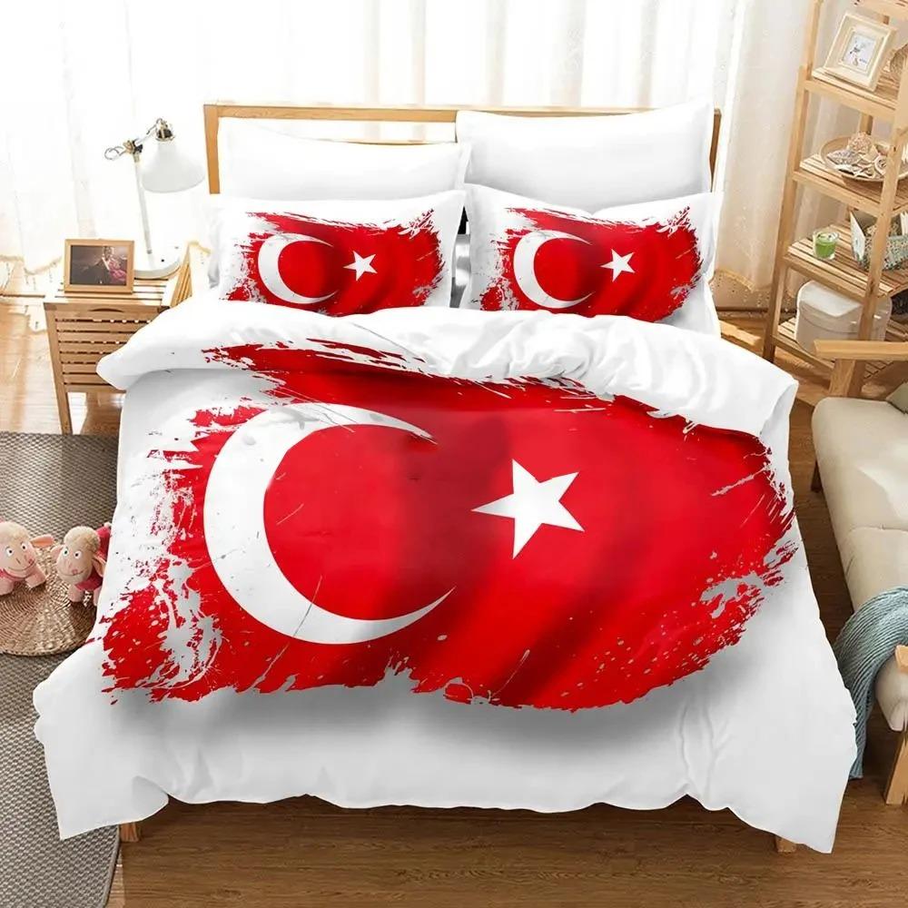 

Al Bayrak Turkey Flag Comfortable Duvet Quilt Cover Pillowcase Bedding Set Children Bedroom Decoration Home Textile 70x133cm 2pcs