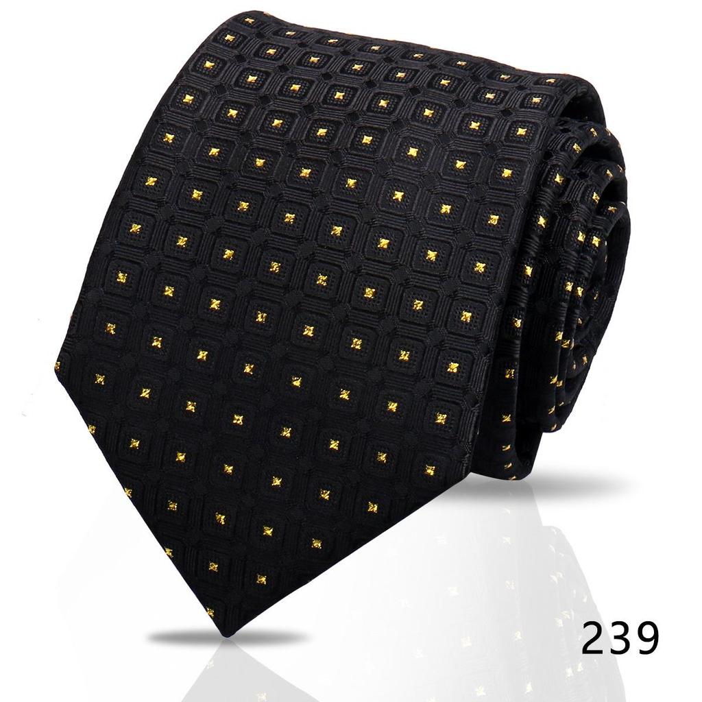 Men's High-Grade Black and Red Striped Silk Tie for Formal and Wedding Wear - 8CM