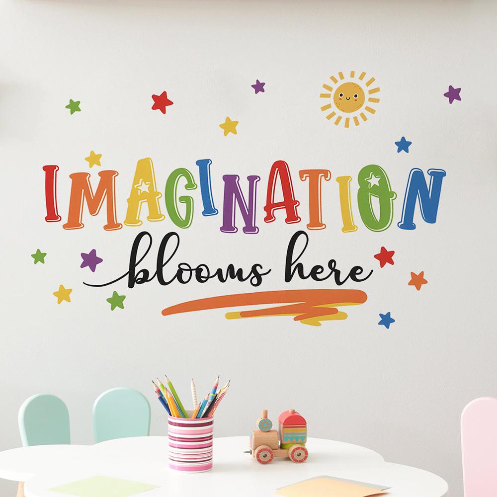 English Slogan Classroom Background Wall Beautification and Decoration Wall Stickers