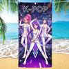 Serviette de plage style K-POP Groupe de filles Super absorbante Convient pour les vacances d'été le yoga et le fitness en famille Cadeau parfait pour la famille
