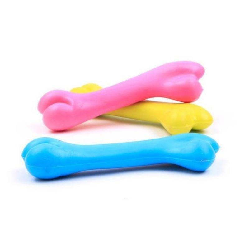 Pet Dog Puppy Cat Rubber Dental Teeth Chew Bone Play Training Fetch Fun Toys