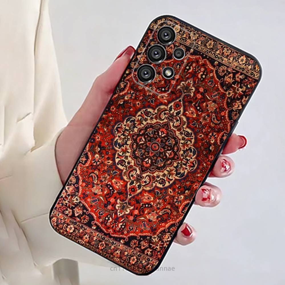 Persian Carpet Floral Pattern Phone Case for Samsung Galaxy A73,23,53,33,14,24,13,72,22,52,32,54,A34 Soft Cover