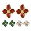1 Pair Stud Earrings Lucky Clover Shape Fine Workmanship Ear Studs Light Luxury Earrings Jewelry Gift