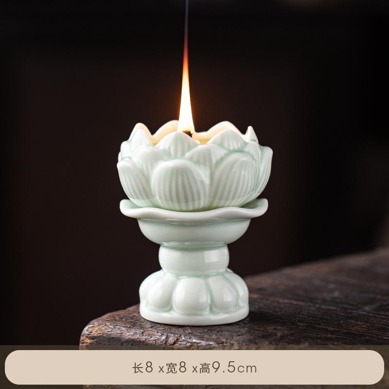 Retro Ceramiczna Lampa Olejna Budda Domowa Lampa Przednia Stały Uchwyt na Lampę Maślaną Lampa na Paliwo Płynne do Dekoracji Domu