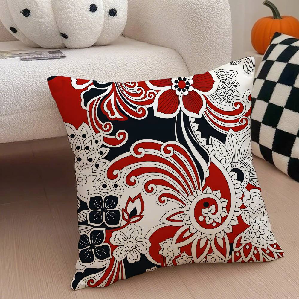 Batik Pillow Case Anti-dustmite Pillowcase Invisible zipper silky short plush Sofa cushion cover
